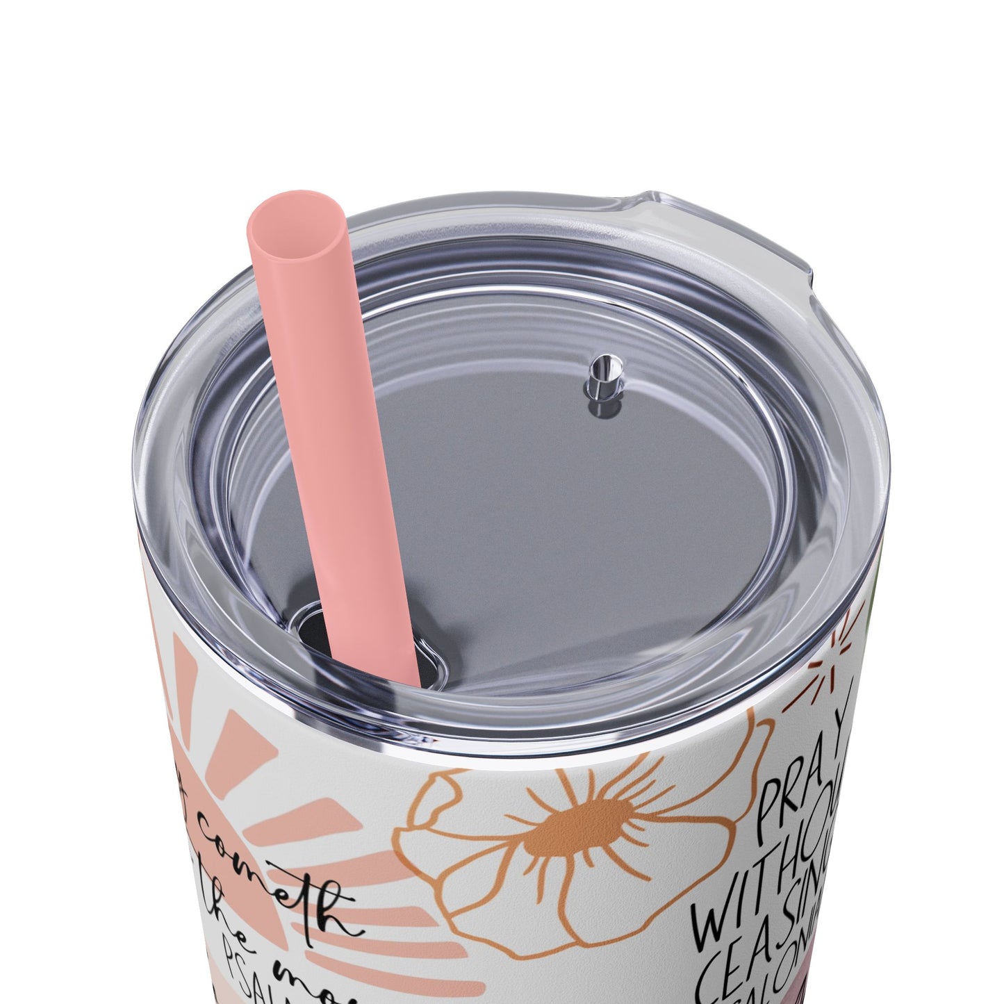 Faith Bible Scripture Verses Tumbler, Positive Inspirational -Tumbler with Straw, 20oz