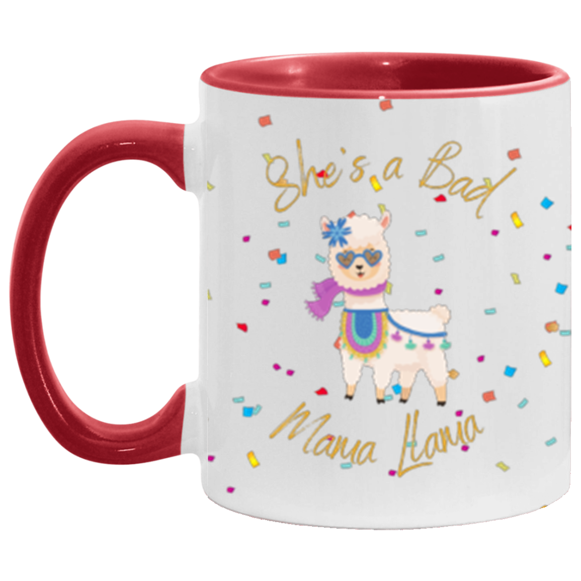 She's a Bad Mama Llama 11oz Accent Mug