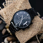 Black Chronograph Watch/Don't Waste Your Time Looking Back, You're Not going That Way/Gift For Son/Father/Husband/ Men's Wrist Watch