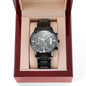 Black Chronograph Watch/ Happy Father's Day/ Men's Wrist Watch