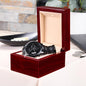 Black Chronograph Watch/Don't Waste Your Time Looking Back, You're Not going That Way/Gift For Son/Father/Husband/ Men's Wrist Watch
