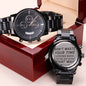 Black Chronograph Watch/Don't Waste Your Time Looking Back, You're Not going That Way/Gift For Son/Father/Husband/ Men's Wrist Watch