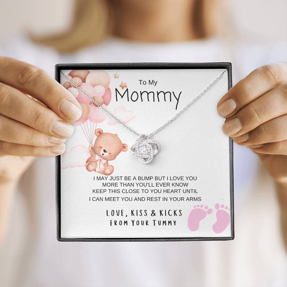 Love Knot Necklace/ Happy First Mother's Day/ Baby Girl Message Card/ Happy Mother's Day