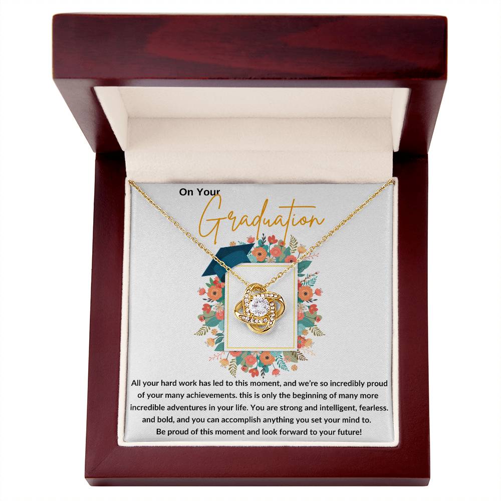 Love Knot Necklace with Message Card/ Class of 2024/ Her Graduation