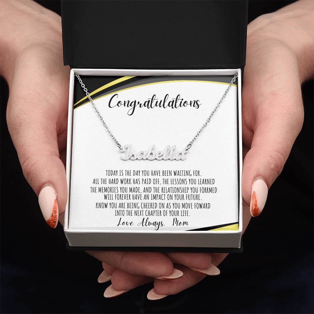 Custom Name Necklace /Graduation Message Card/ Love Mom/ Class of 2024