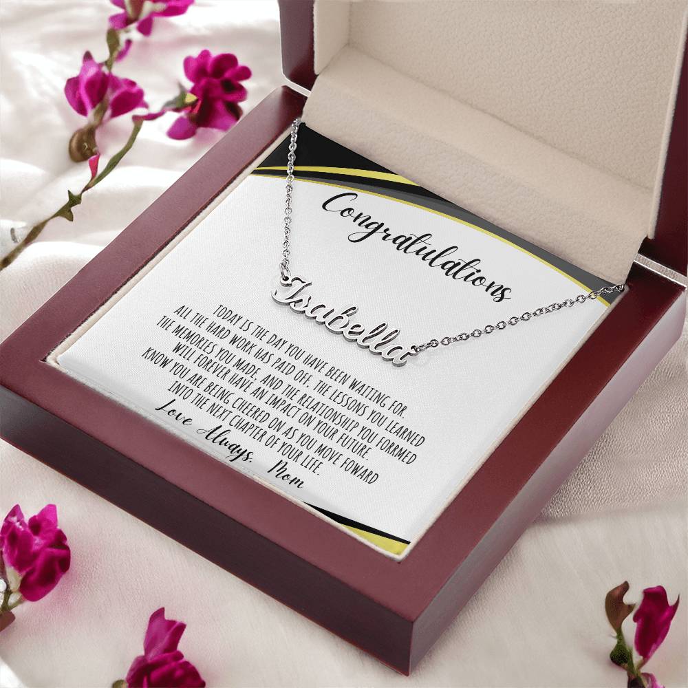 Custom Name Necklace /Graduation Message Card/ Love Mom/ Class of 2024