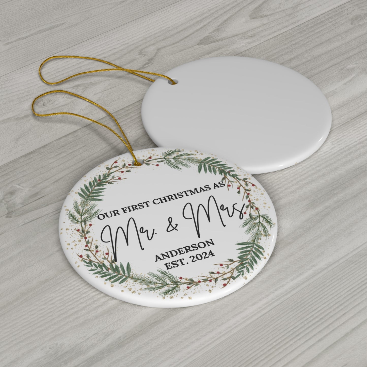 Our 1st Christmas/ Wedding Ornament/ Anniversary Gift/ Ceramic Ornament