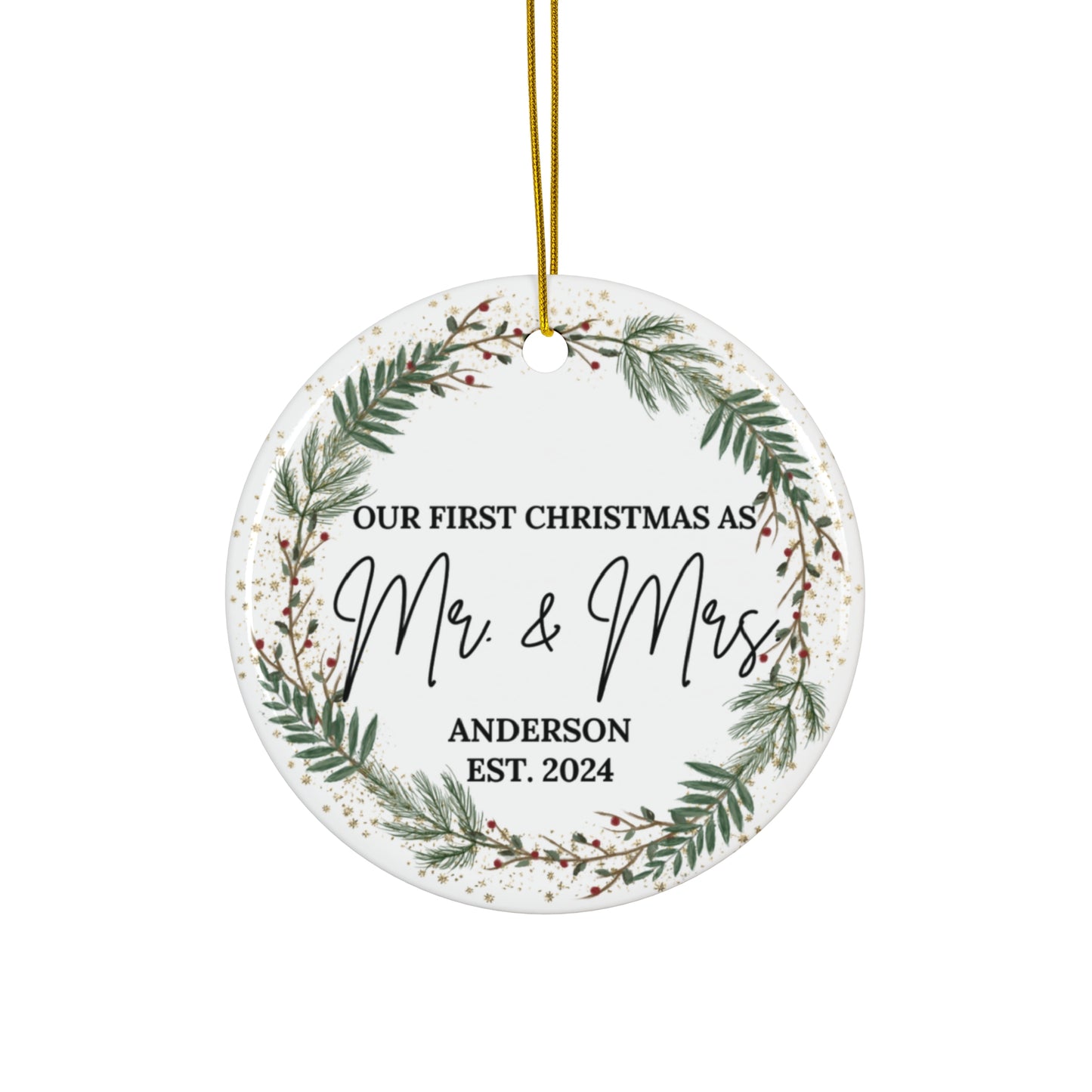 Our 1st Christmas/ Wedding Ornament/ Anniversary Gift/ Ceramic Ornament