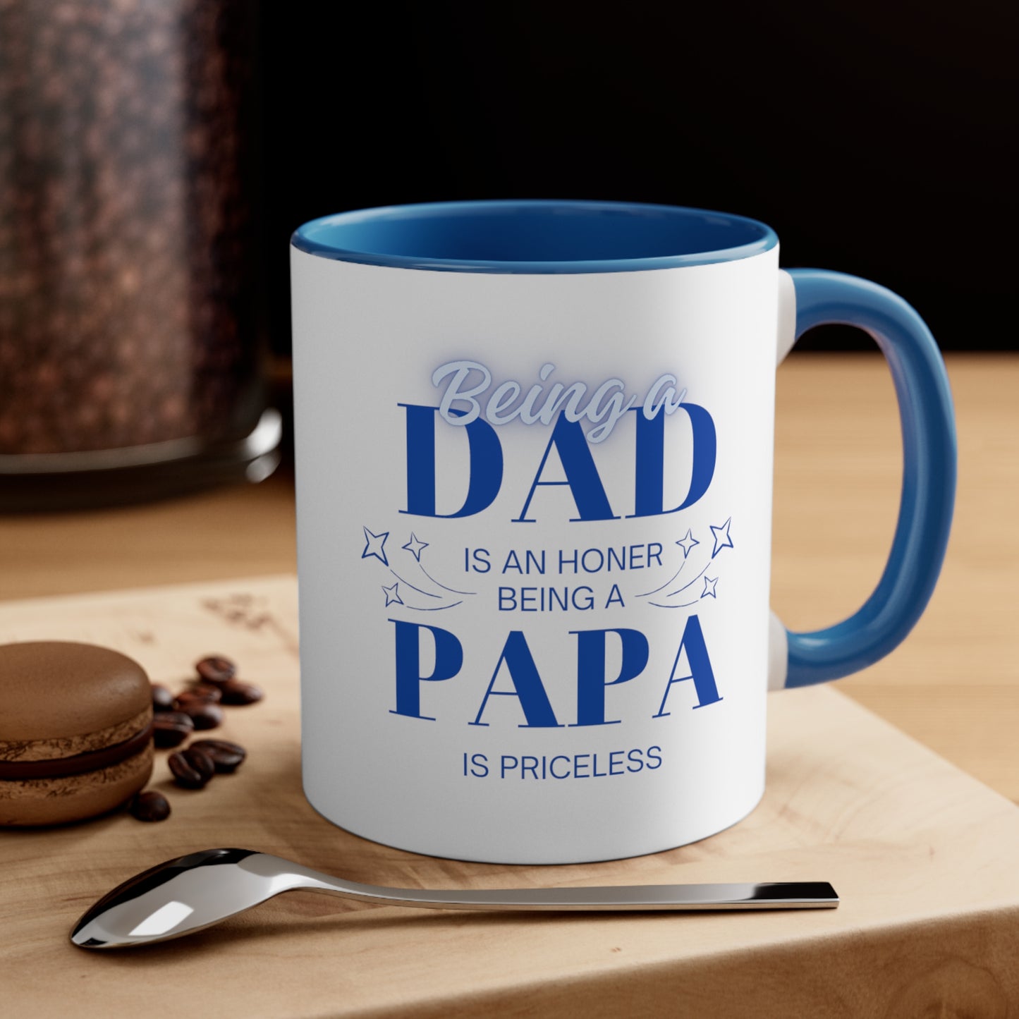 Being a Papa is Priceless/ Accent Coffee Mug, 11oz/ Father's Day Mug