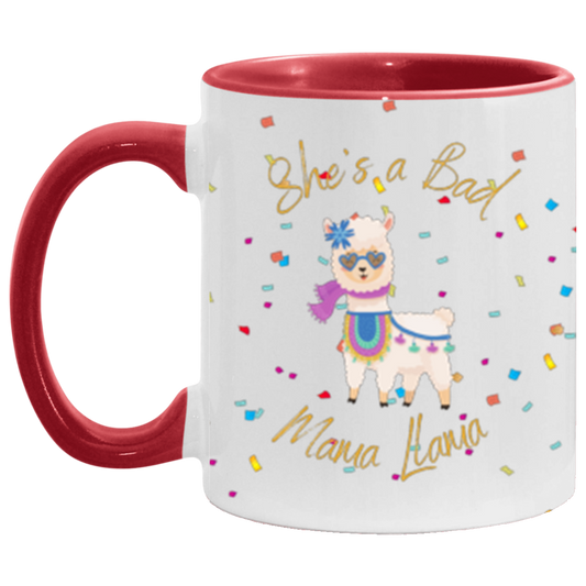 She's a Bad Mama Llama 11oz Accent Mug