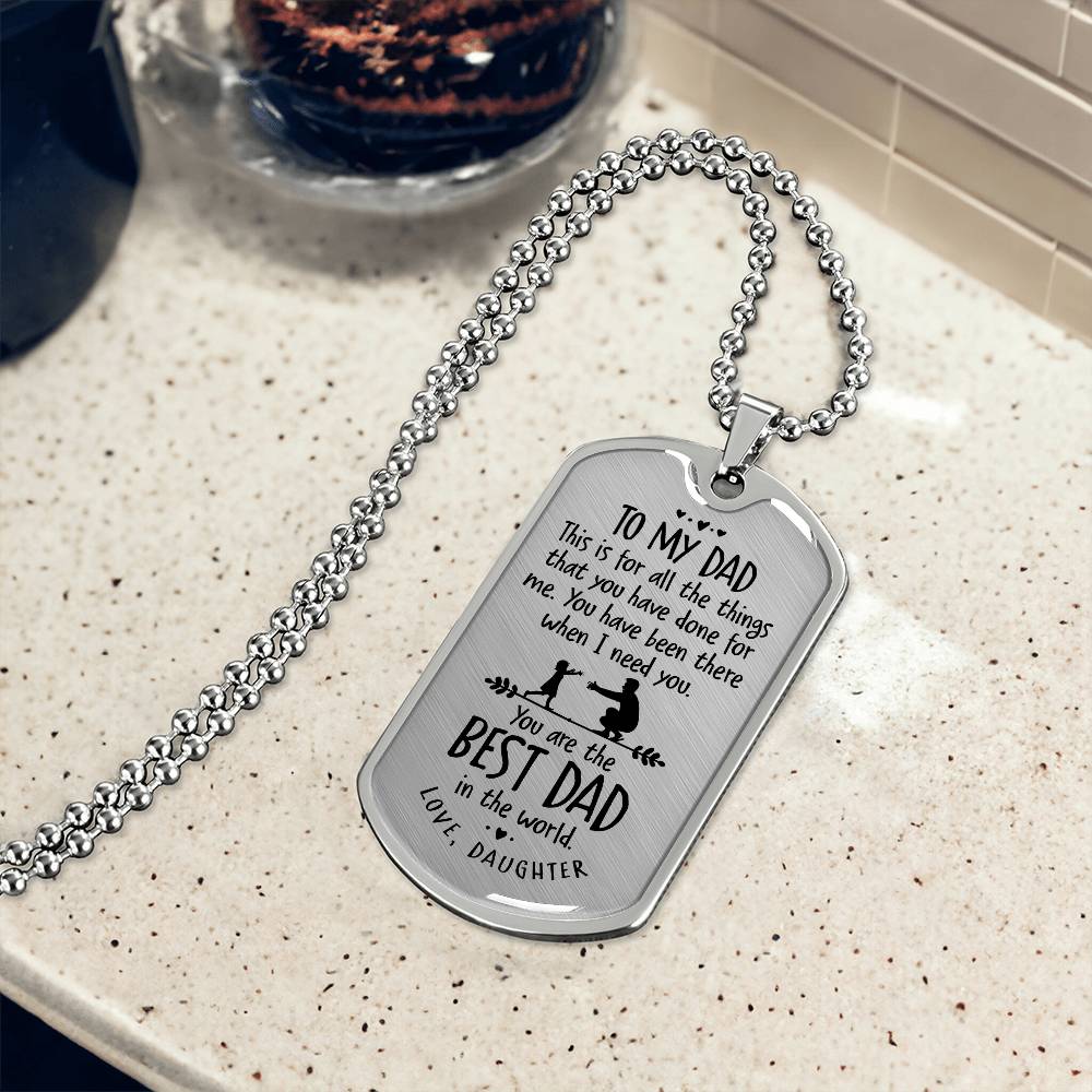 Father's Day Gift/ Best Dad In The World/Dog Tag For Dad/ Gift From Daughter