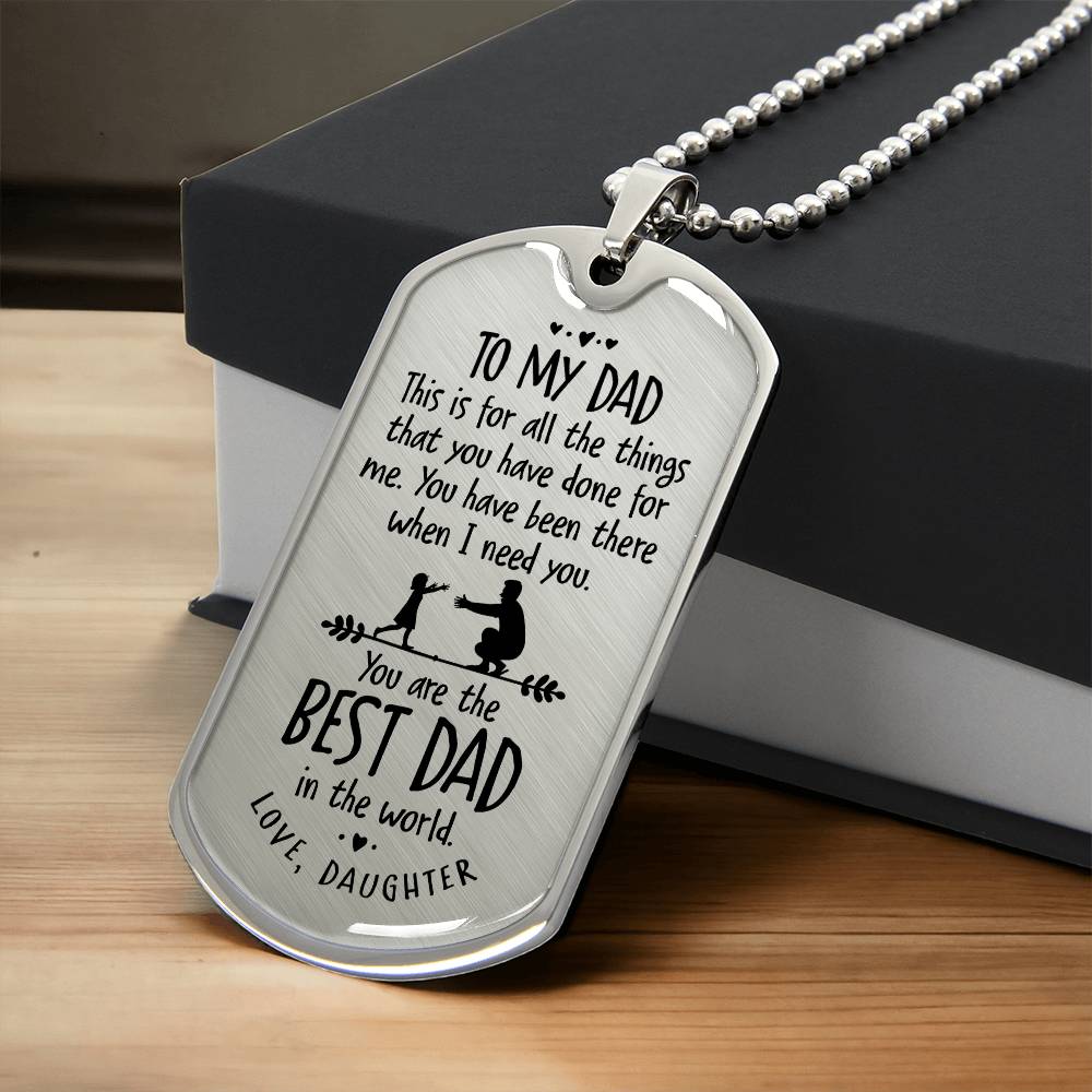 Father's Day Gift/ Best Dad In The World/Dog Tag For Dad/ Gift From Daughter