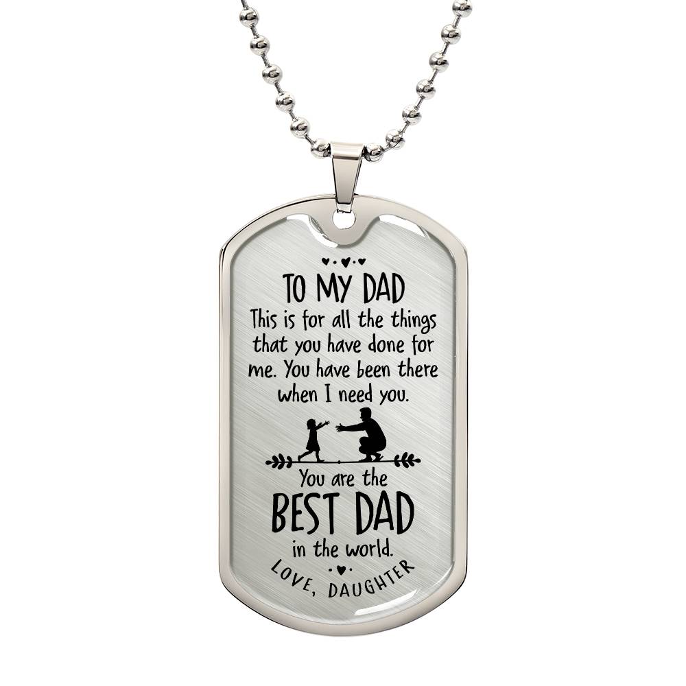 Father's Day Gift/ Best Dad In The World/Dog Tag For Dad/ Gift From Daughter