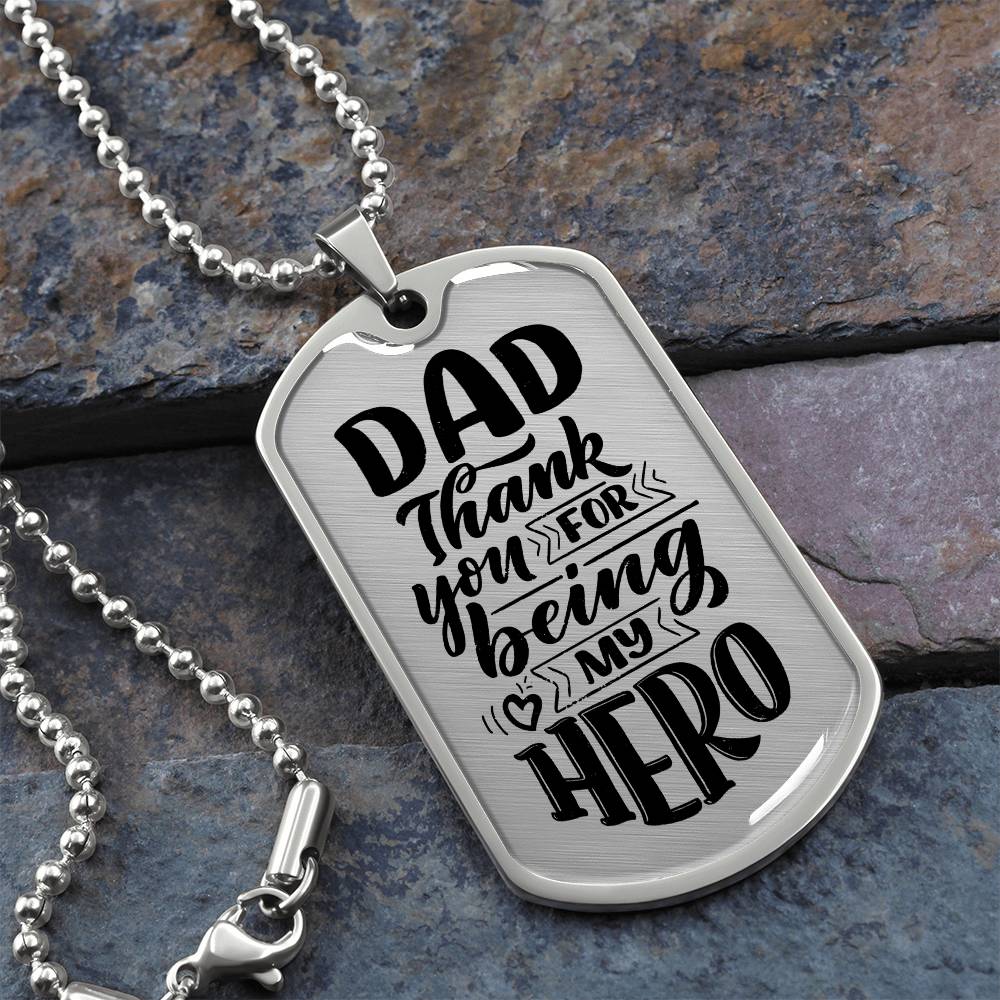 Father's Day Gift/ Dad My Hero/Dog Tag For Dad