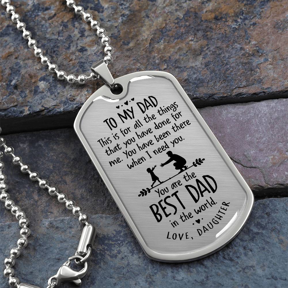 Father's Day Gift/ Best Dad In The World/Dog Tag For Dad/ Gift From Daughter