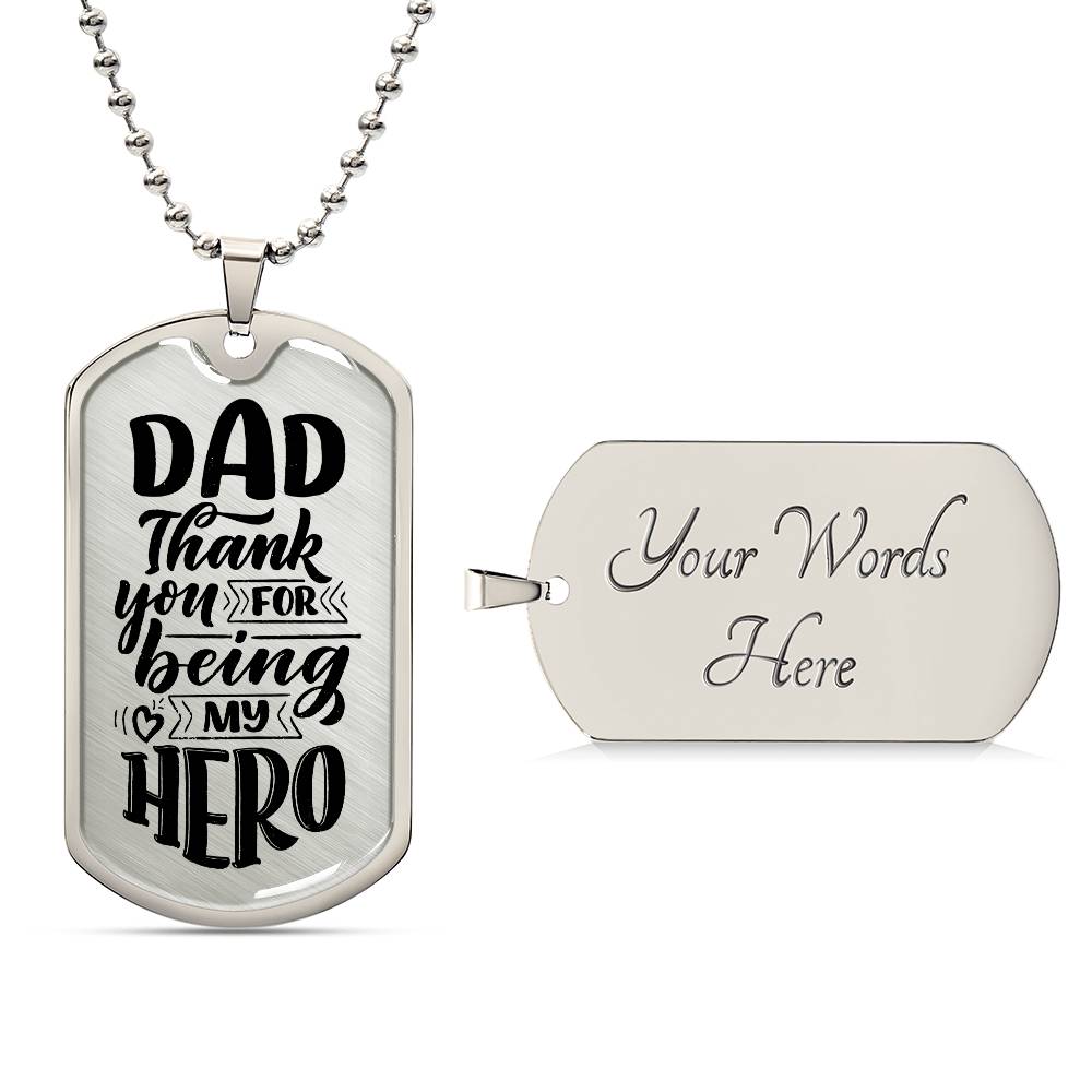 Father's Day Gift/ Dad My Hero/Dog Tag For Dad