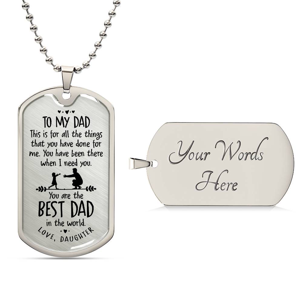 Father's Day Gift/ Best Dad In The World/Dog Tag For Dad/ Gift From Daughter