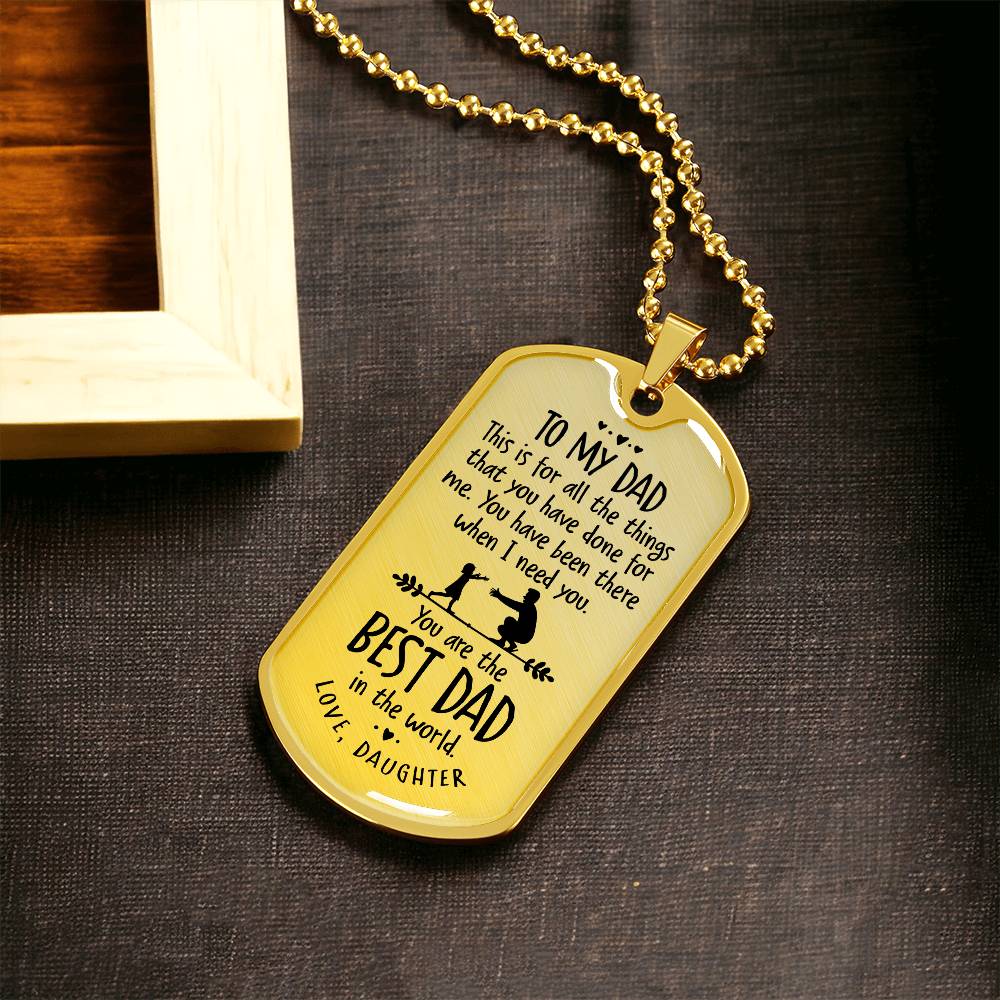 Father's Day Gift/ Best Dad In The World/Dog Tag For Dad/ Gift From Daughter