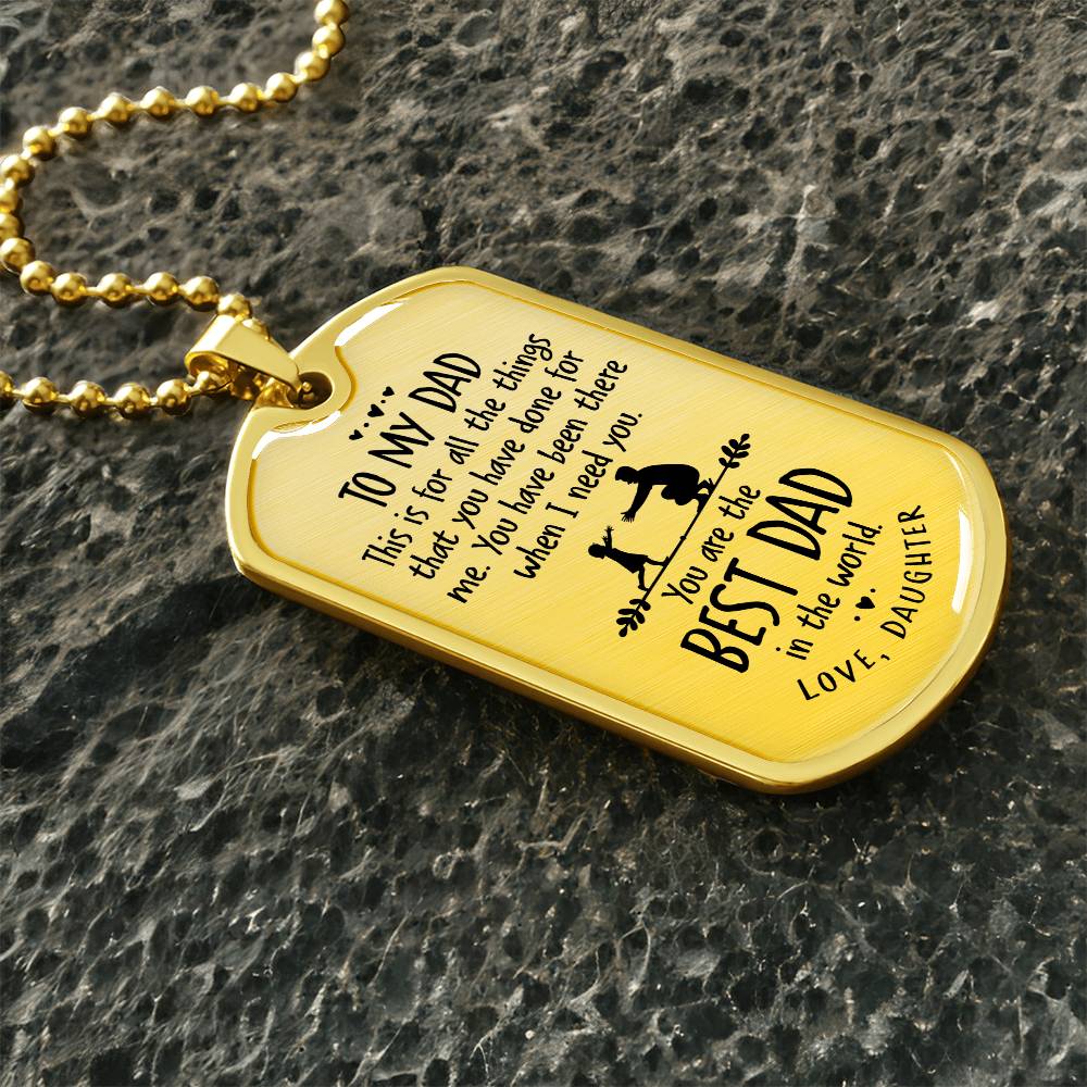 Father's Day Gift/ Best Dad In The World/Dog Tag For Dad/ Gift From Daughter