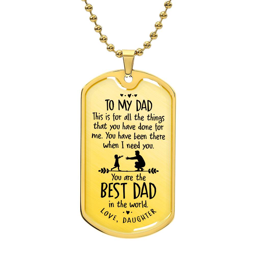 Father's Day Gift/ Best Dad In The World/Dog Tag For Dad/ Gift From Daughter