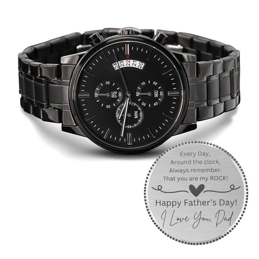 Black Chronograph Watch/ Happy Father's Day/ Men's Wrist Watch