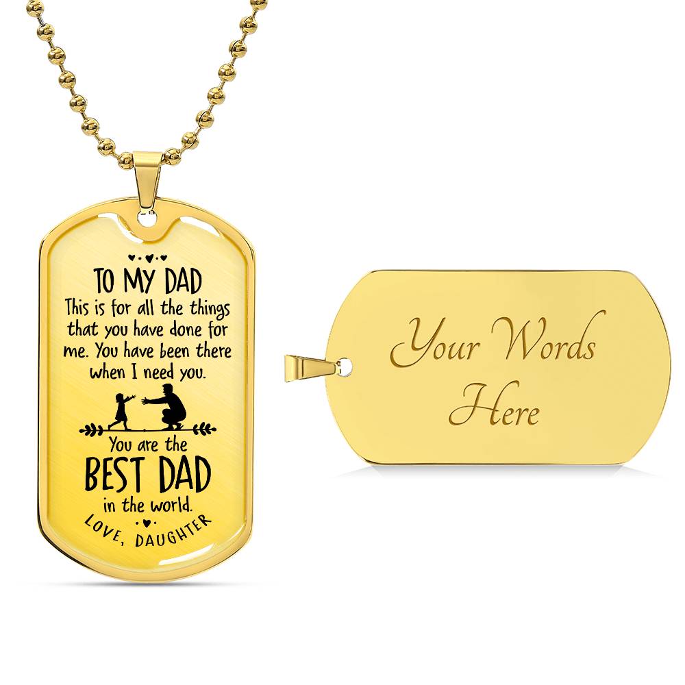 Father's Day Gift/ Best Dad In The World/Dog Tag For Dad/ Gift From Daughter