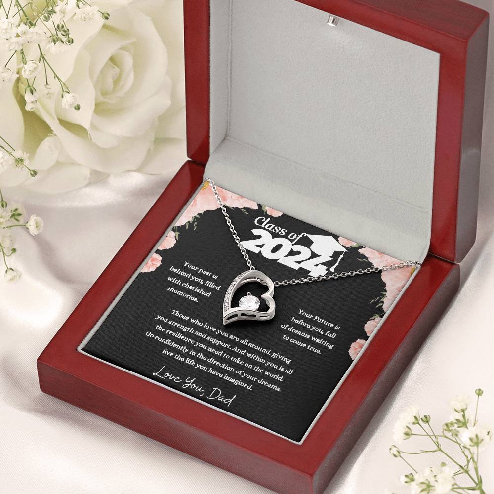 Forever Love Necklace/Class of 2024/ Congratulation message card from Dad