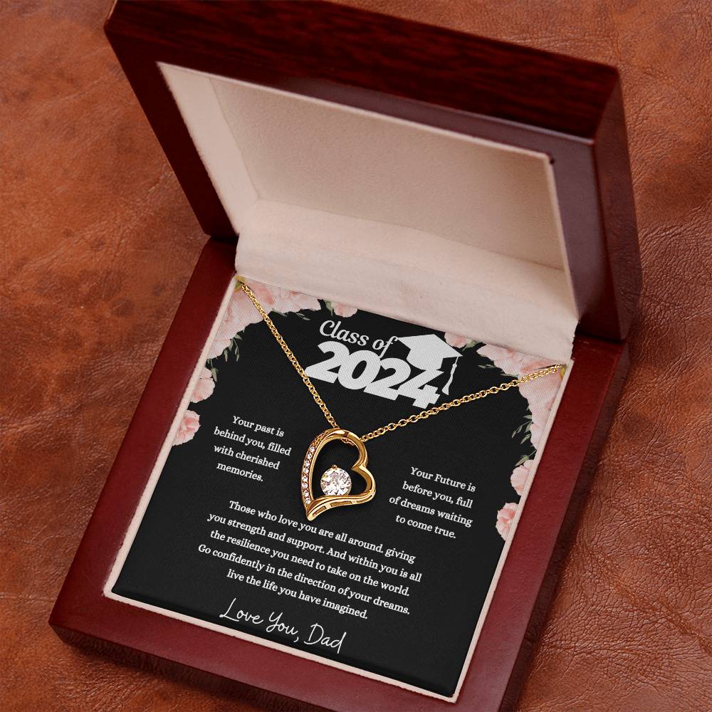 Forever Love Necklace/Class of 2024/ Congratulation message card from Dad