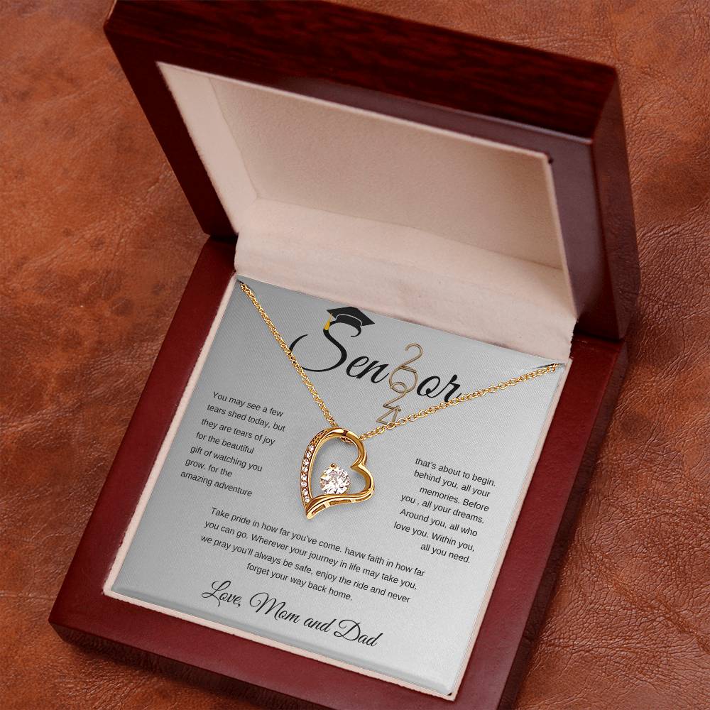 Forever Love Necklace/ Graduation Message Card/ Love Mom And Dad/ Class of 2024