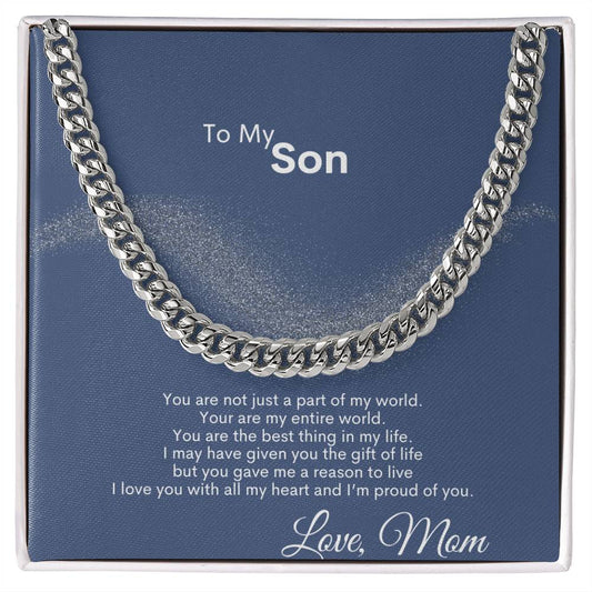 Cuban Link Chain (OREO + LUX BOX + LENGTH EXTENSION)/ To My Son/ From Mom