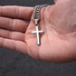 Personalized Steel Cross Necklace on Cuban Chain/ To My Son/ From Mom