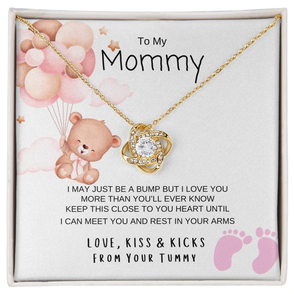 Love Knot Necklace/ Happy First Mother's Day/ Baby Girl Message Card/ Happy Mother's Day