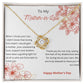 Love Knot Necklace/ Happy Mother's Day/ Happy Mother's Day To My Mother-in-Law