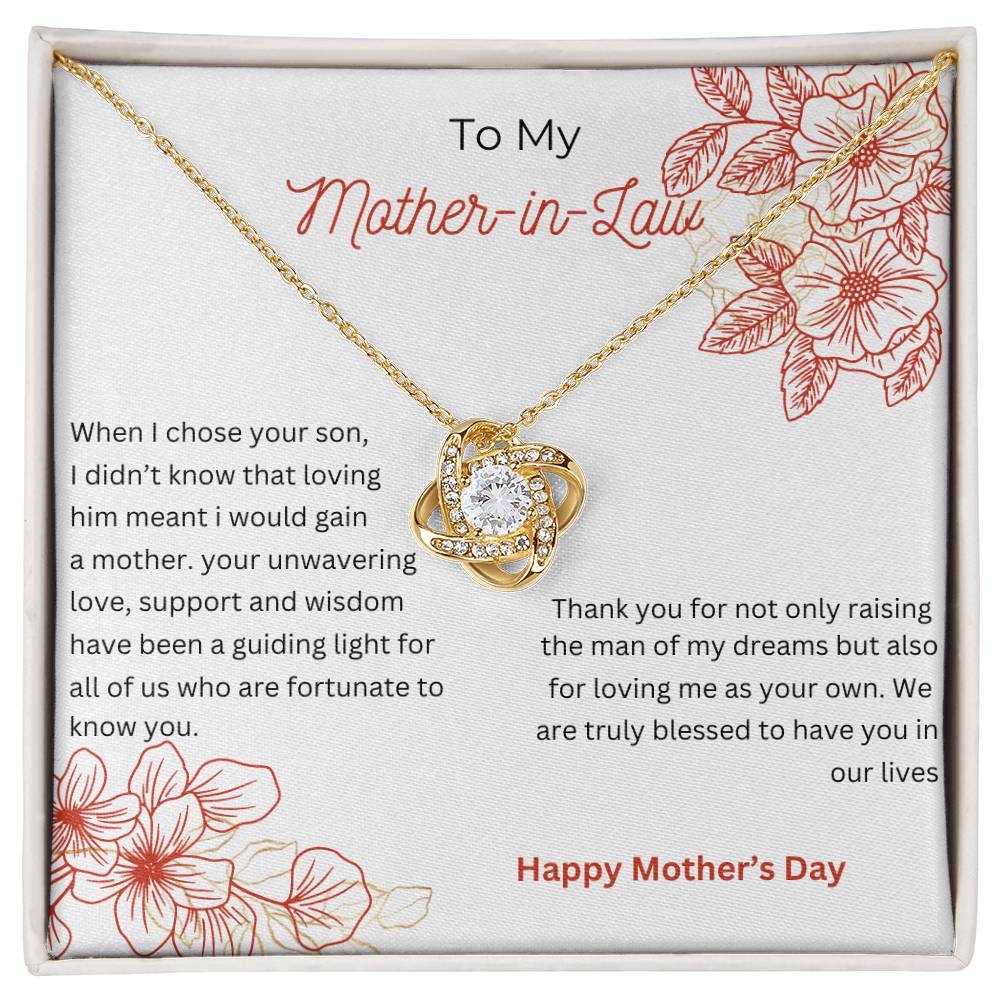 Love Knot Necklace/ Happy Mother's Day/ Happy Mother's Day To My Mother-in-Law