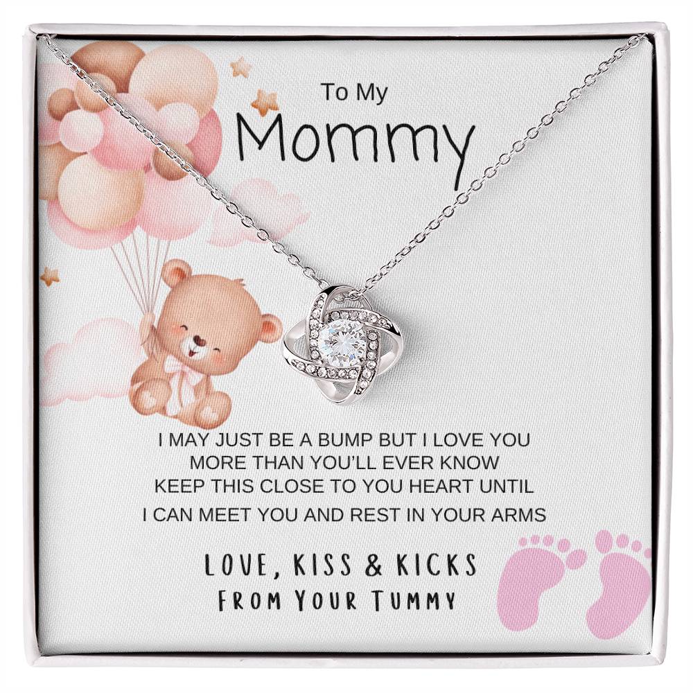 Love Knot Necklace/ Happy First Mother's Day/ Baby Girl Message Card/ Happy Mother's Day