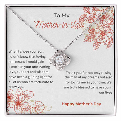 Love Knot Necklace/ Happy Mother's Day/ Happy Mother's Day To My Mother-in-Law