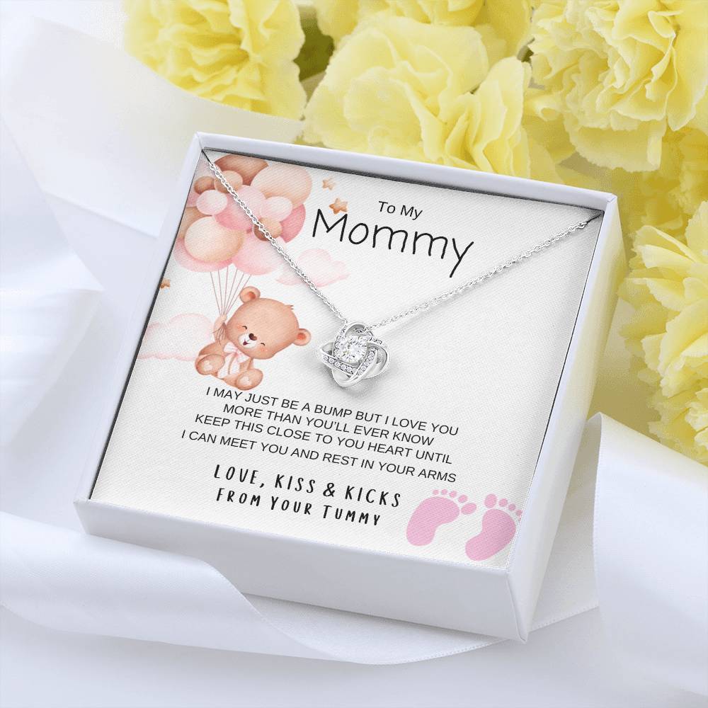 Love Knot Necklace/ Happy First Mother's Day/ Baby Girl Message Card/ Happy Mother's Day