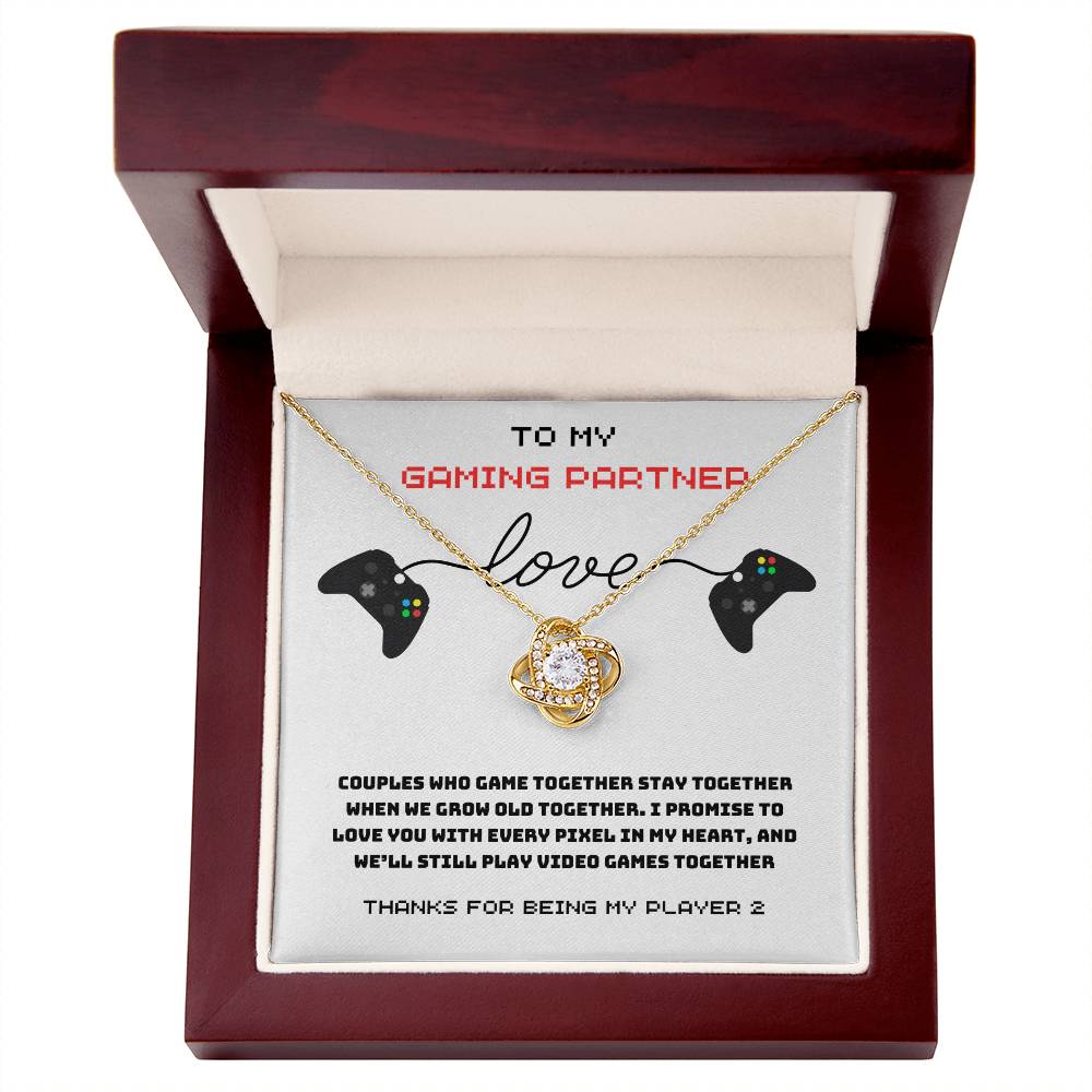 Love Knot Necklace (Yellow & White Gold Variants)/ To My Gaming Partner/Gift for Her/ Happy Anniversary