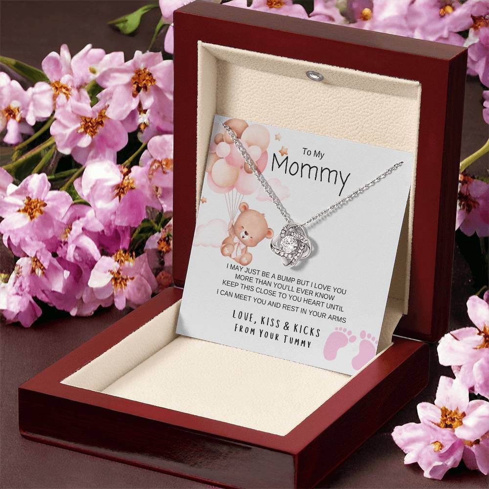 Love Knot Necklace/ Happy First Mother's Day/ Baby Girl Message Card/ Happy Mother's Day