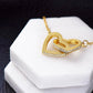 Interlocking Hearts Necklace (Yellow & White Gold Variants)/ Best Friend Gift/ Forever BFF Message Card