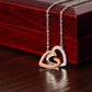 Interlocking Hearts Necklace (Yellow & White Gold Variants)/ Best Friend Gift/ Forever BFF Message Card