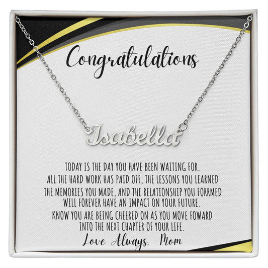 Custom Name Necklace /Graduation Message Card/ Love Mom/ Class of 2024