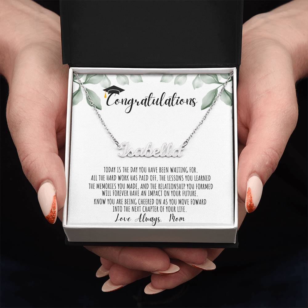 Custom Name Necklace/ Graduation Message Card/  From Mom/ Class of 2024