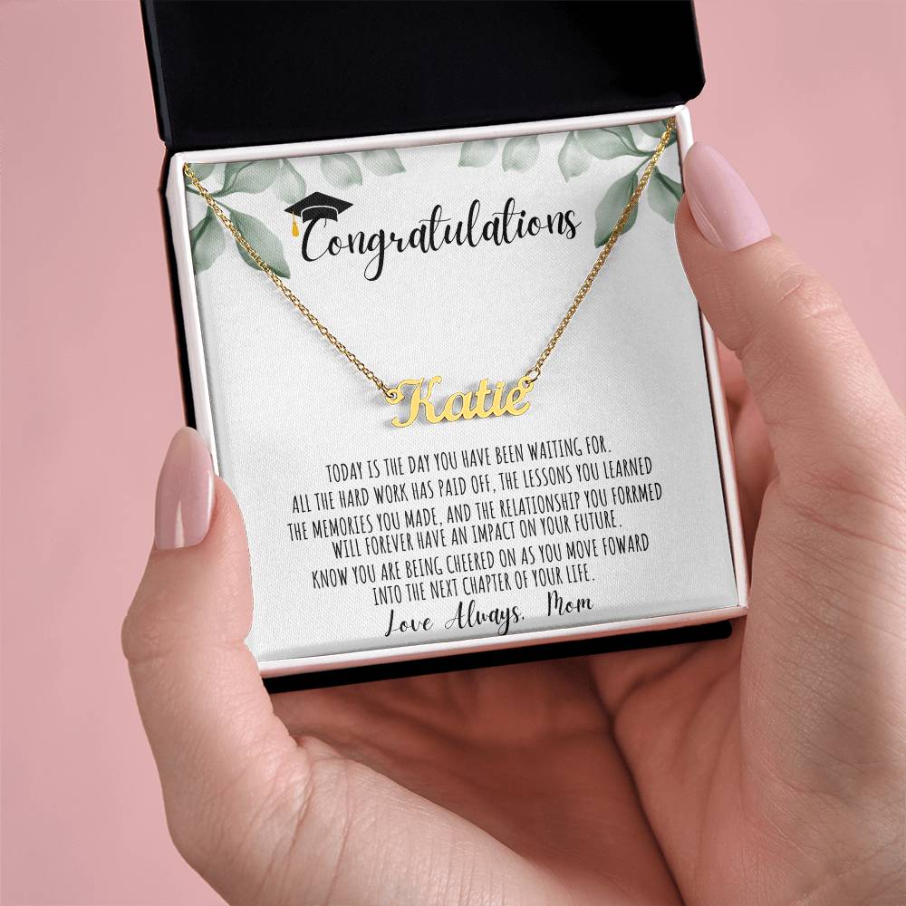 Custom Name Necklace/ Graduation Message Card/  From Mom/ Class of 2024