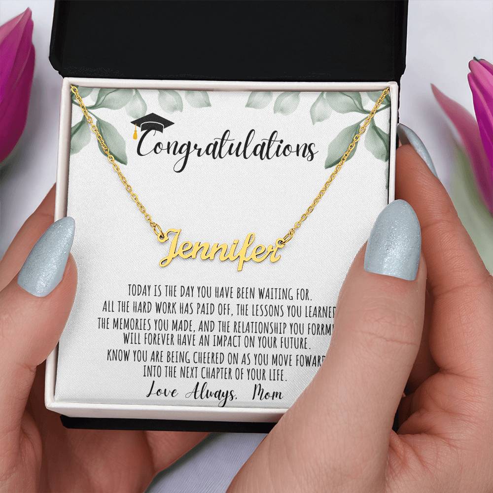 Custom Name Necklace/ Graduation Message Card/  From Mom/ Class of 2024