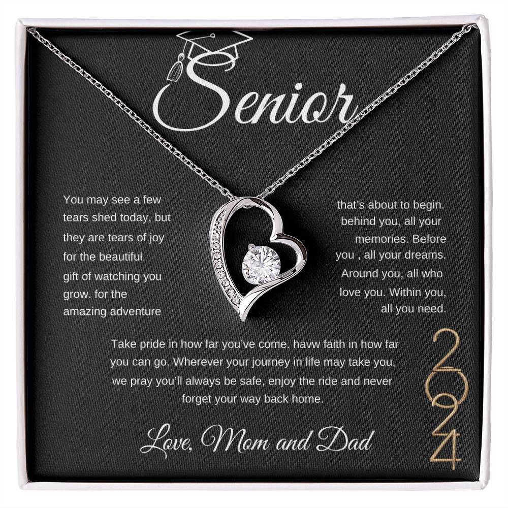 Forever Love Necklace/ Graduation Message Card/ Love Mom And Dad/ Class of 2024