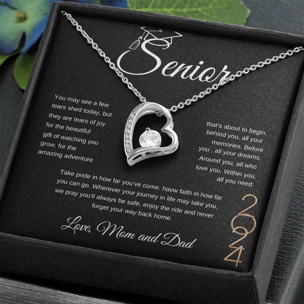 Forever Love Necklace/ Graduation Message Card/ Love Mom And Dad/ Class of 2024