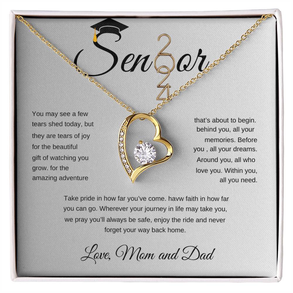 Forever Love Necklace/ Graduation Message Card/ Love Mom And Dad/ Class of 2024