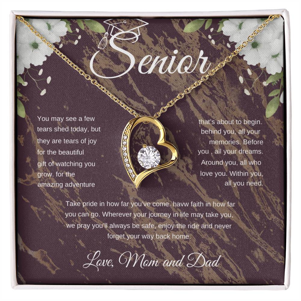 Forever Love Necklace/ Graduation Message Card/ Love Mom And Dad/ Class of 2024