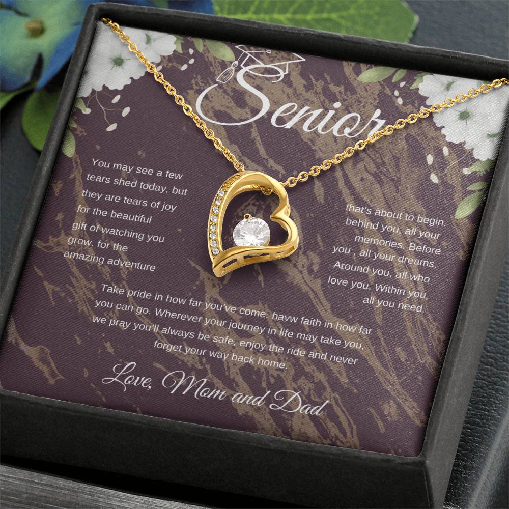 Forever Love Necklace/ Graduation Message Card/ Love Mom And Dad/ Class of 2024